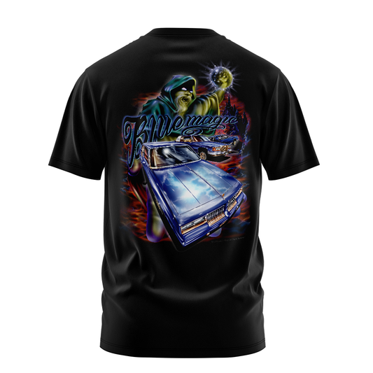 Blue Magic graphic tee back, Black, Rollin Hard