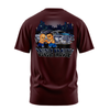 Double Trouble graphic tee back, Burgundy, Rollin Hard