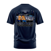 Double Trouble graphic tee back, Navy, Rollin Hard