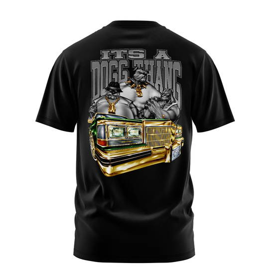 It's a Dogg Thang graphic tee back, Black, Rollin Hard