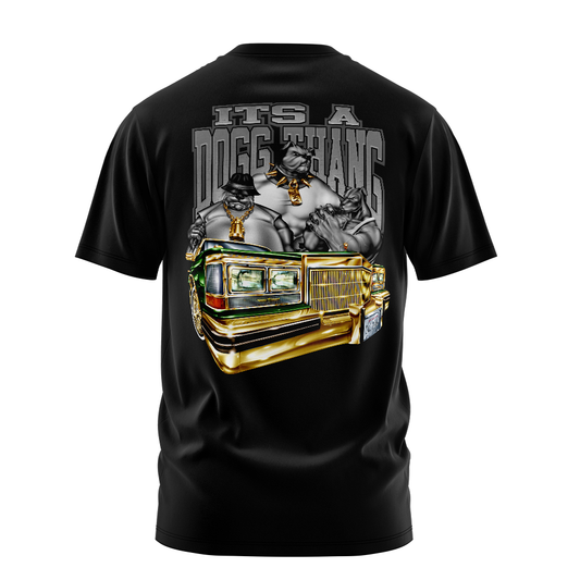 It's a Dogg Thang graphic tee back, Black, Rollin Hard