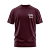 Kid Player tee front, Rollin Hard chest script on Burgundy
