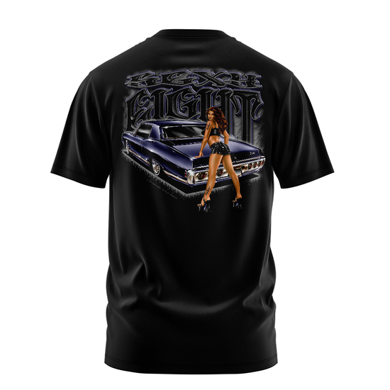 Sexy Eight graphic tee back, Black, Rollin Hard