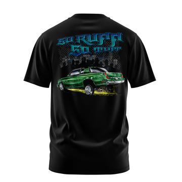 So Ruff So Tuff graphic tee back, Black, Rollin Hard