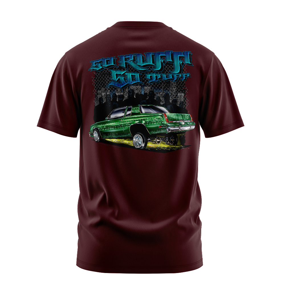 So Ruff So Tuff graphic tee back, Burgundy, Rollin Hard
