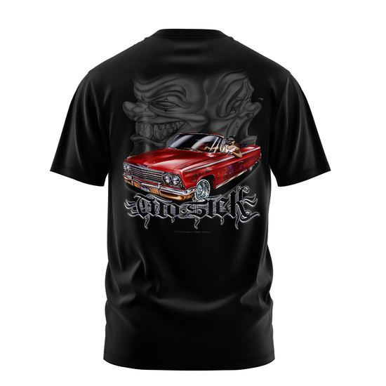 Two Sick graphic tee back, Black, Rollin Hard