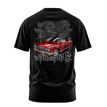 Two Sick graphic tee back, Black, Rollin Hard