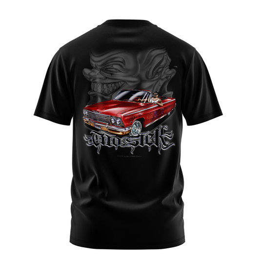 Two Sick graphic tee back, Black, Rollin Hard