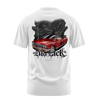Two Sick graphic tee back, White, Rollin Hard
