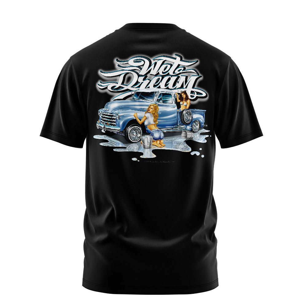 Wet Dream graphic tee back, Black, Rollin Hard