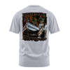 Brown Street lowrider graphic tee back print, athletic heather, Rollin Hard