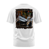 Brown Street lowrider graphic tee back print, white, Rollin Hard