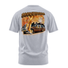 Circus Times lowrider graphic tee back print, athletic heather, Rollin Hard