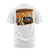 Circus Times lowrider graphic tee back print, white, Rollin Hard
