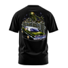 Freaky Behavior lowrider graphic tee back print, black, Rollin Hard