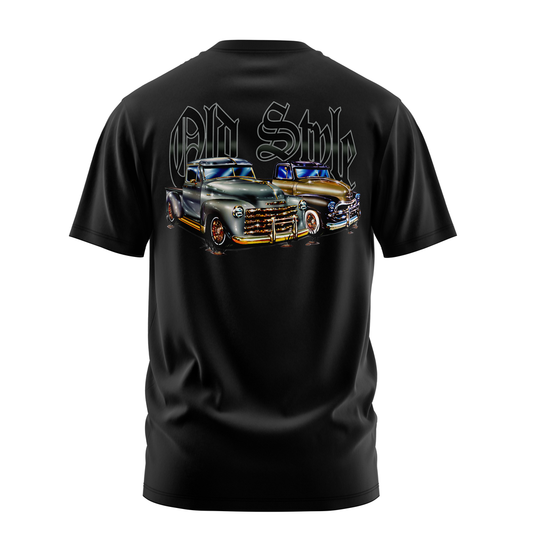 Old Style graphic tee back, Black, Rollin Hard